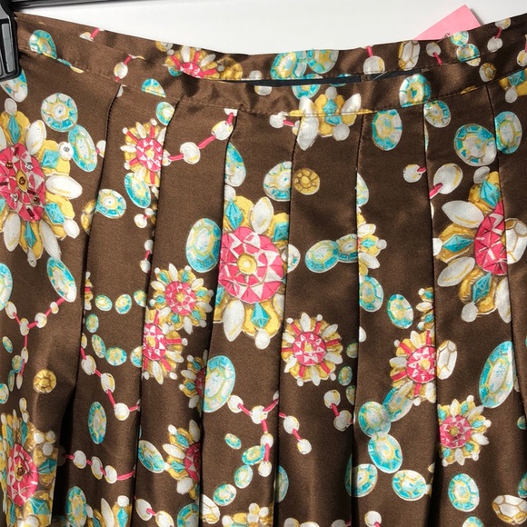 🆕 Silk A-Line Brown Tribal Print Skirt Plus Size - Picture 4 of 6